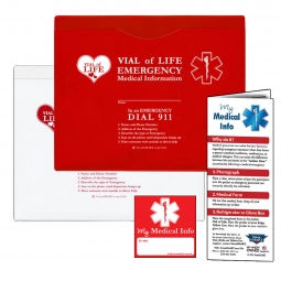 Vial of Life - 9" x 11"- Medical Info Pocket - Magnetic Back W/ Medical Form & Sticker